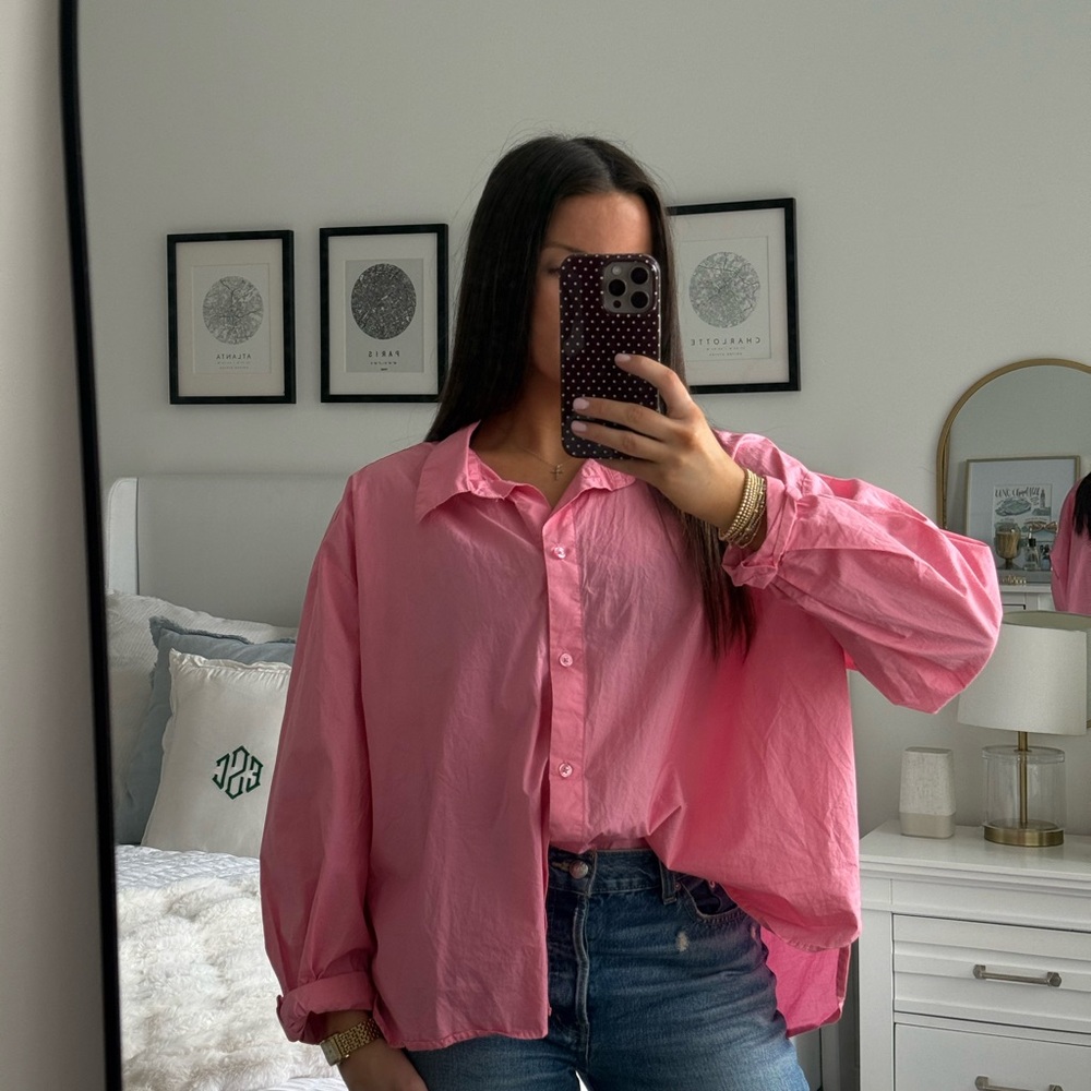 H&M Vibrant Pink Button-Down Shirt